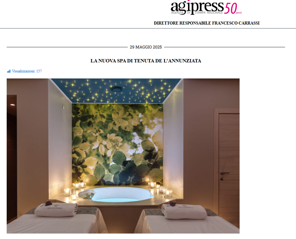AGIPRESS I La nuova SPA di Tenuta de l'Annunziata