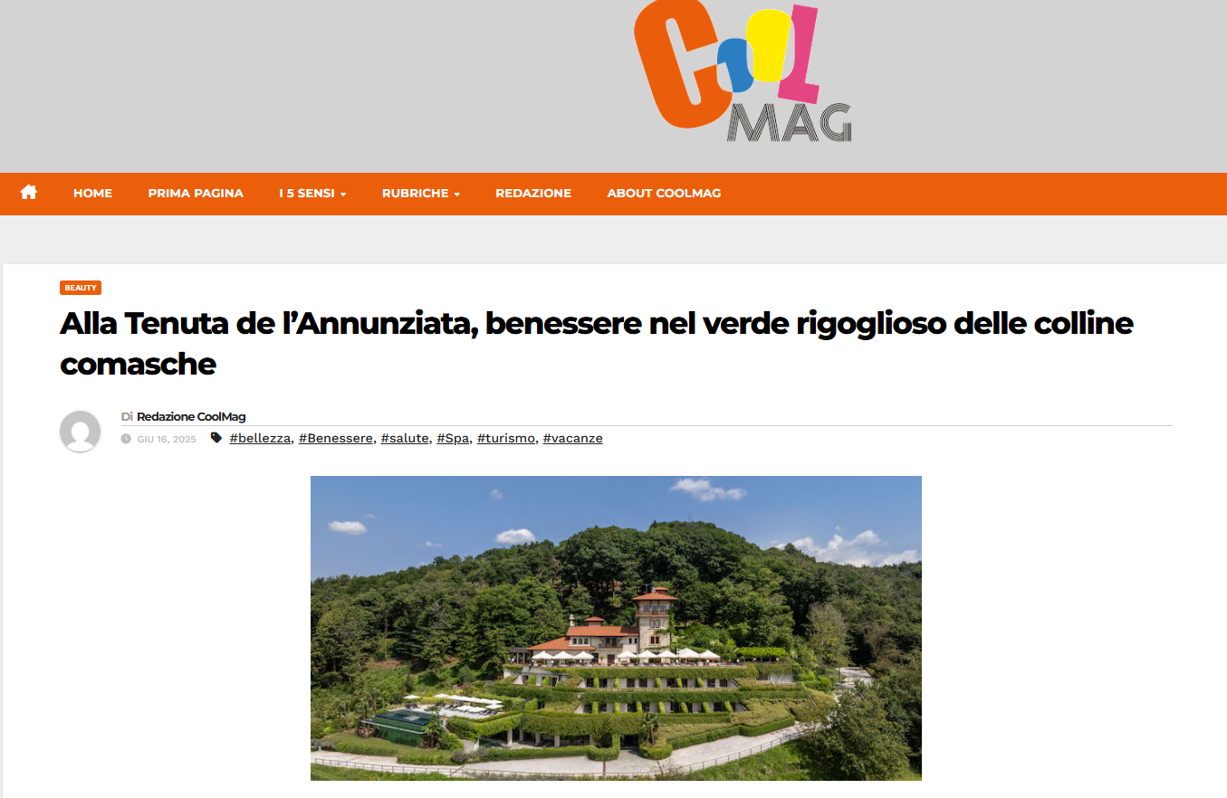 Cool Mag I Benessere nel verde rigoglioso delle colline comasche