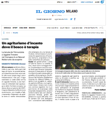 Un agriturismo d'incanto dove il bosco è terapia | ILGIORNO - Milano
