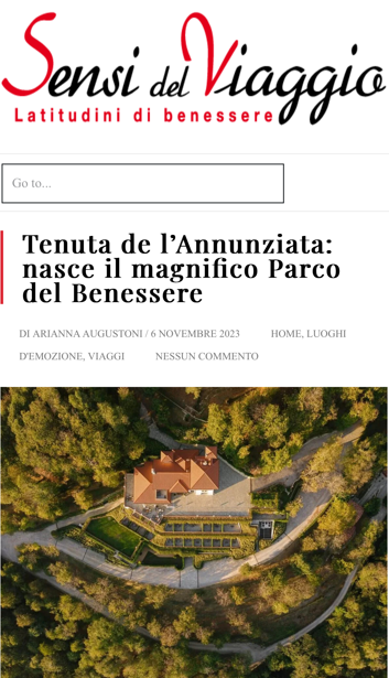 SENSI DEL VIAGGIO - ...nasce il magnifico Parco del Benessere