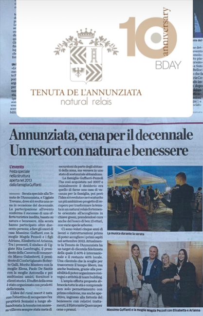 LA PROVINCIA - Annunziata, cena per il decennale 