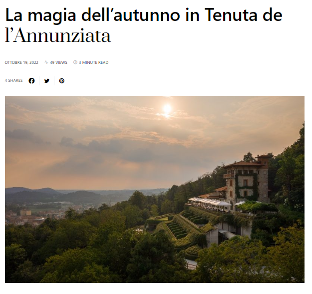 MY TRAVEL MAGAZINE - La magia dell'autunno in Tenuta de l'Annunziata 