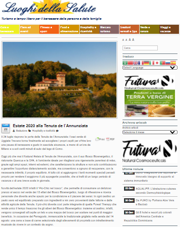 Estate 2020 alla Tenuta de l'Annunziata | Luoghi della salute